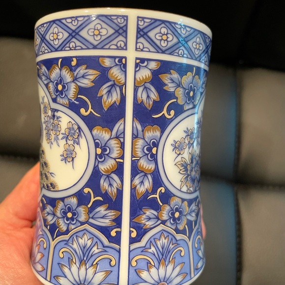 2 Imperial Peacock blue peacock mugs w/gold trim @1983 Arnart Collector Vintage - Picture 9 of 12